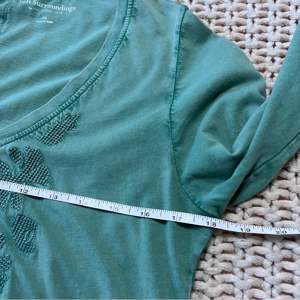 Soft Surroundings Embroidered Long Sleeve T-shirt PS - Picture 7 of 7